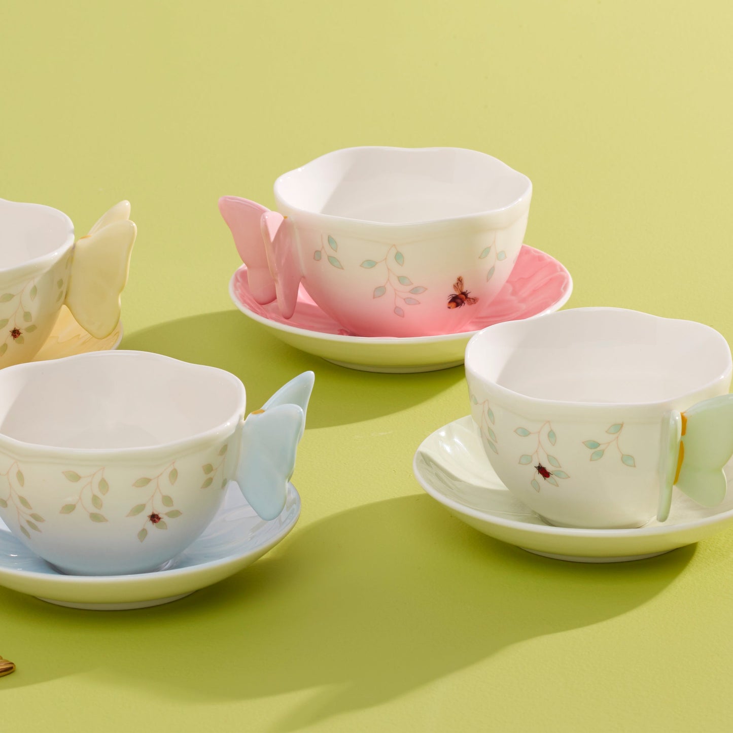 Butterfly Meadow Floral Yellow Cup & Saucer VinylsBase