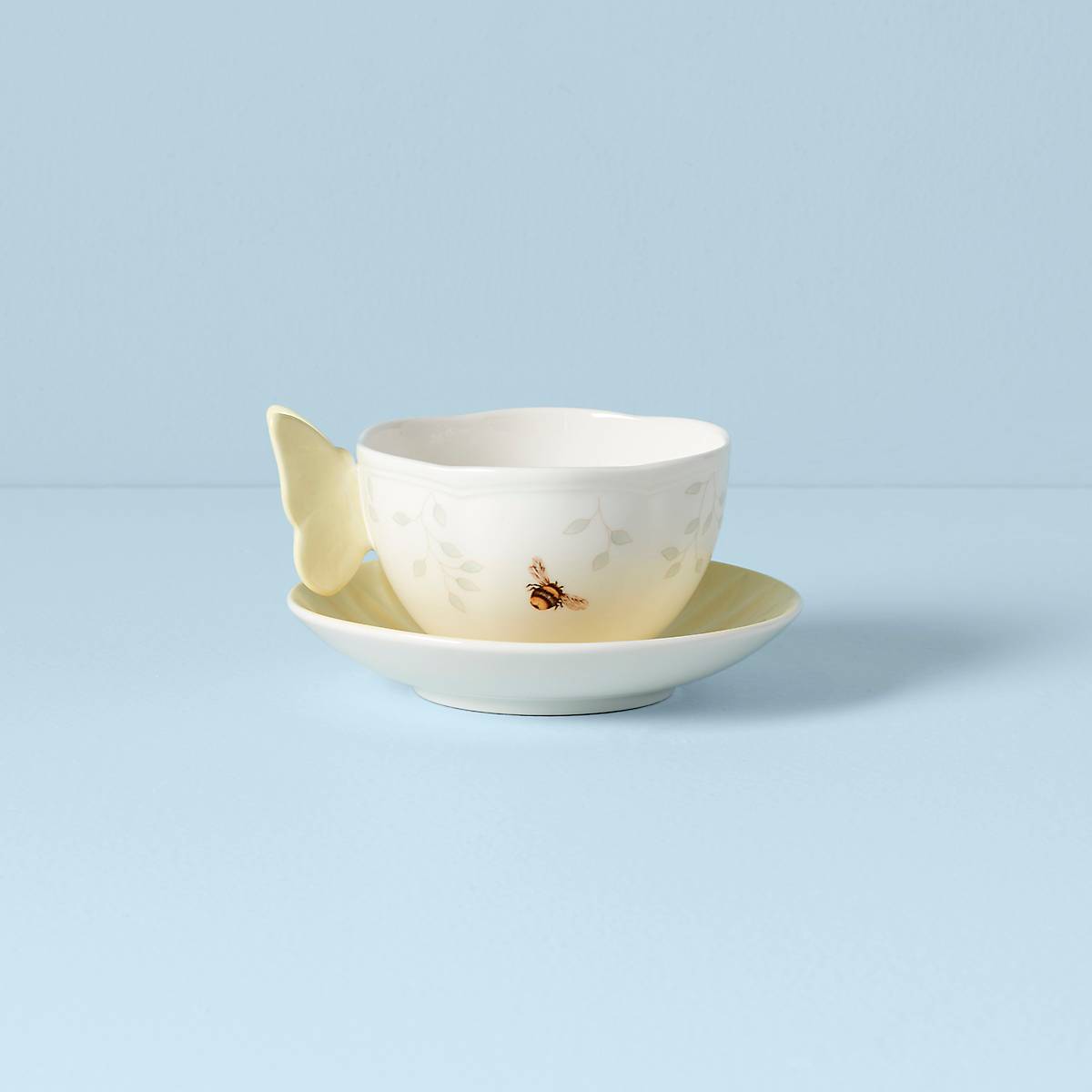 Butterfly Meadow Floral Yellow Cup & Saucer VinylsBase
