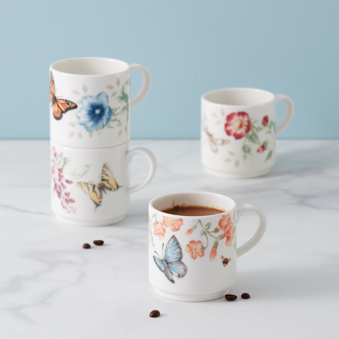 Butterfly Meadow Stacking Mugs - Set of 4 VinylsBase