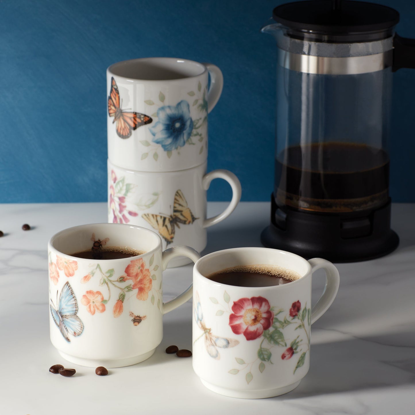 Butterfly Meadow Stacking Mugs - Set of 4 VinylsBase