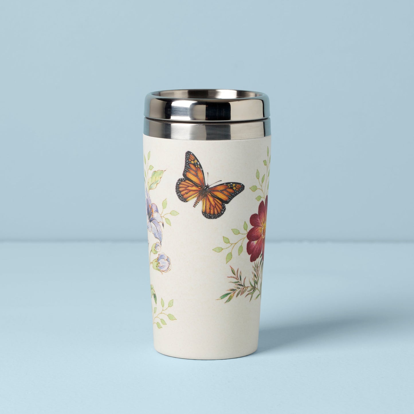 Butterfly Meadow Bamboo Travel Mug VinylsBase