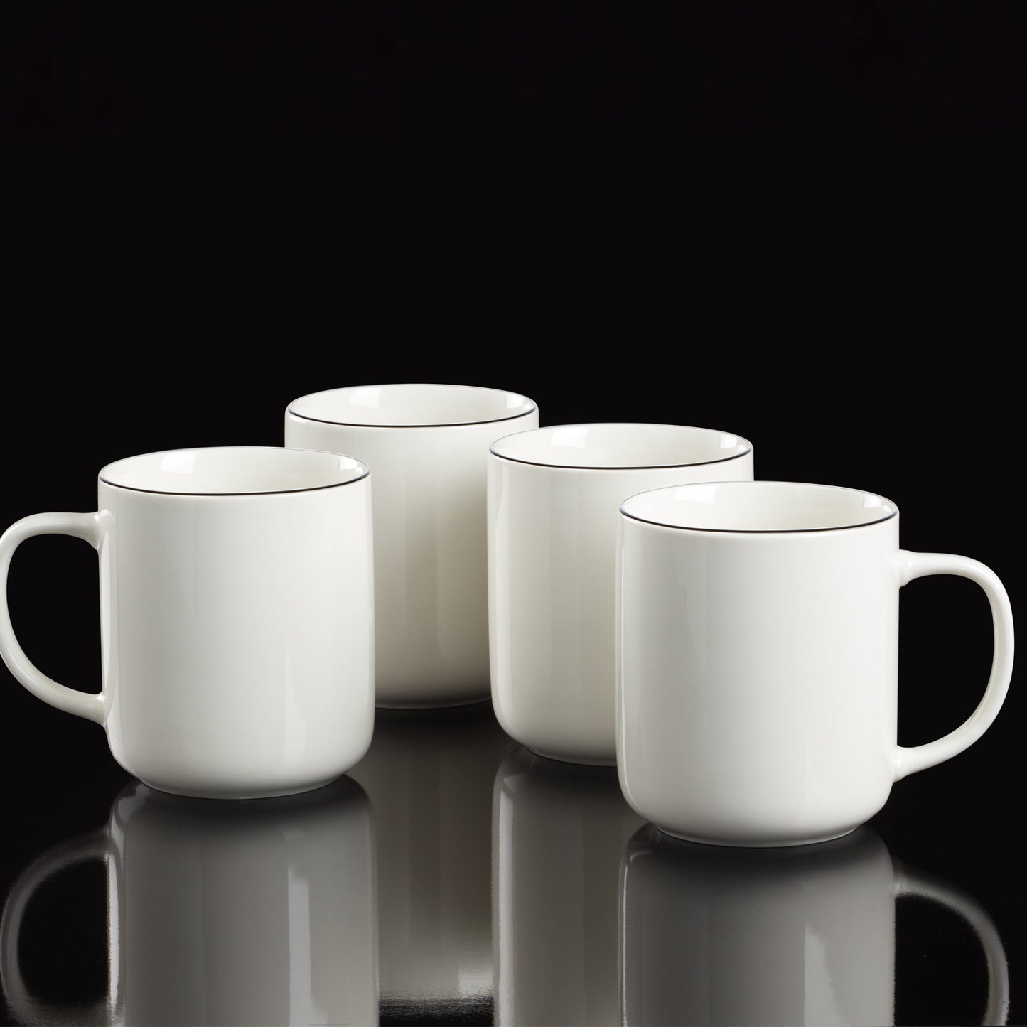 24 Seven Black Rim Mugs - Set of 4 VinylsBase