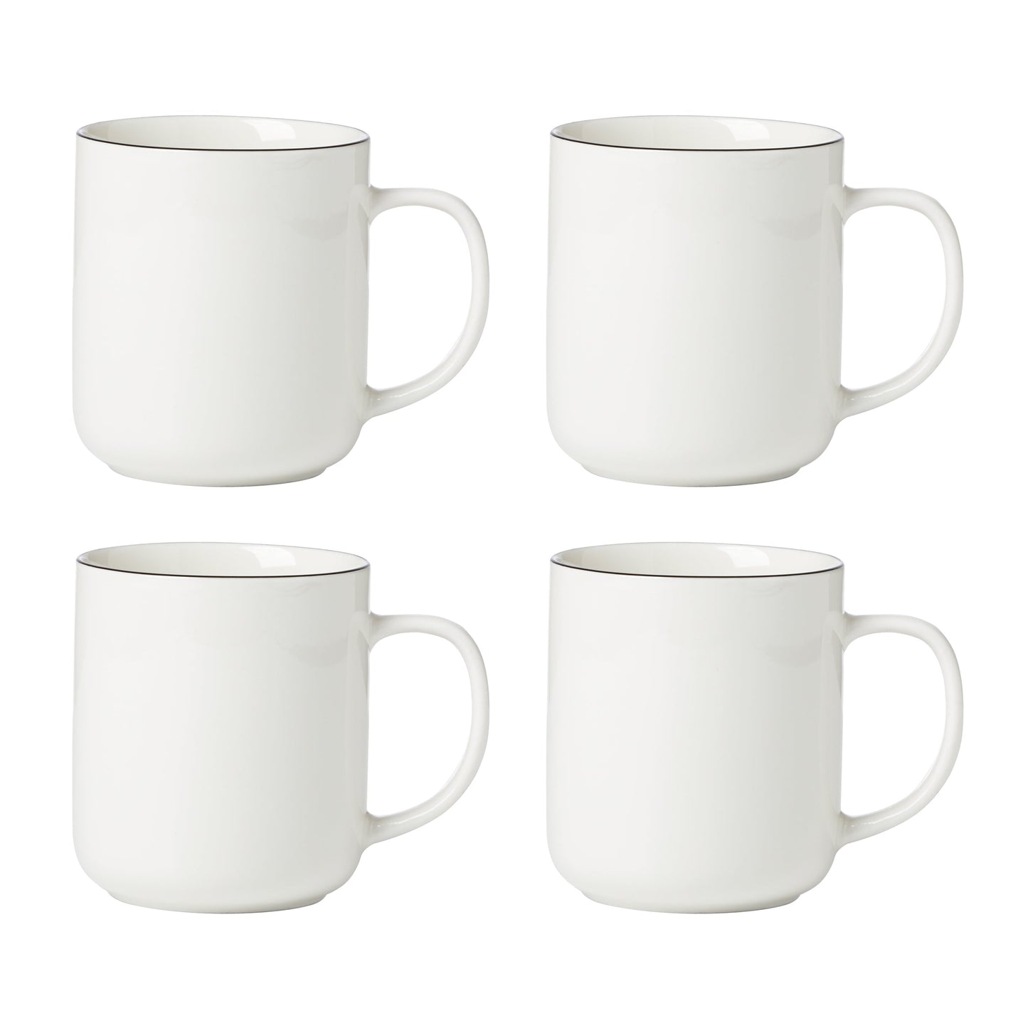 24 Seven Black Rim Mugs - Set of 4 VinylsBase