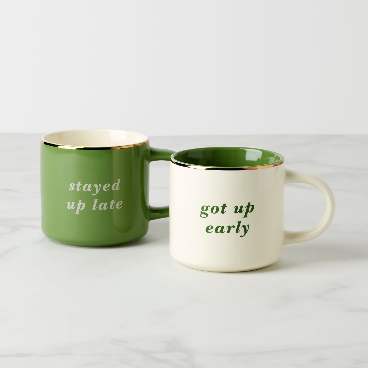 Two of a Kind Got Up Early & Stayed Up Late Mugs - Set of 2 VinylsBase