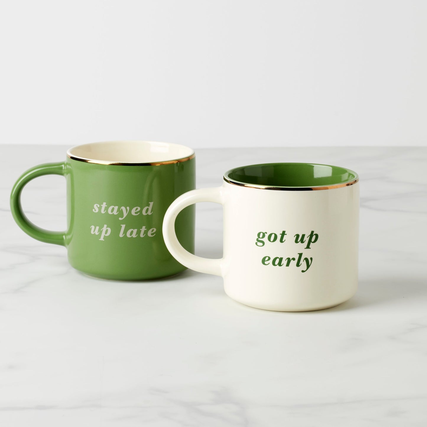 Two of a Kind Got Up Early & Stayed Up Late Mugs - Set of 2 VinylsBase