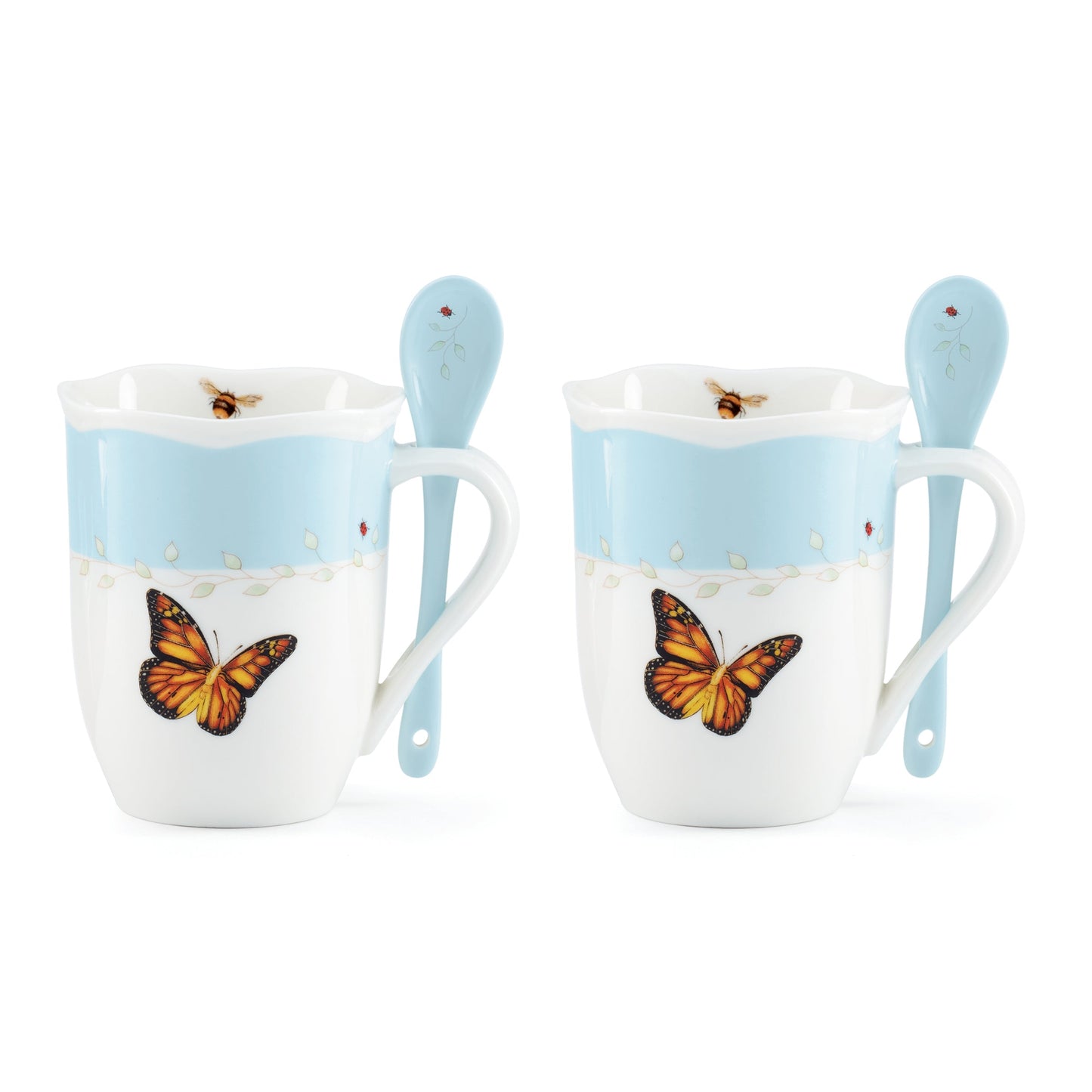 Butterfly Meadow Color Mugs With Spoons - Set of 8 VinylsBase