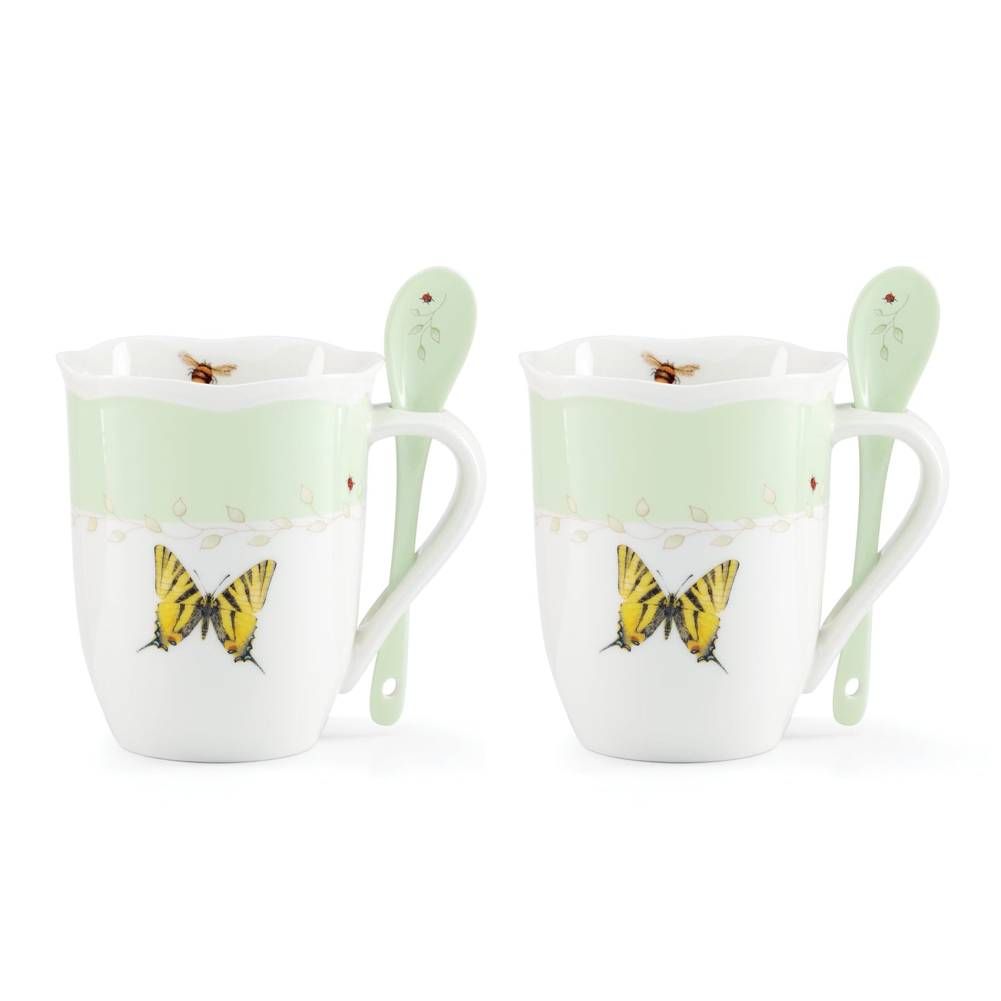 Butterfly Meadow Color Mugs With Spoons - Set of 8 VinylsBase