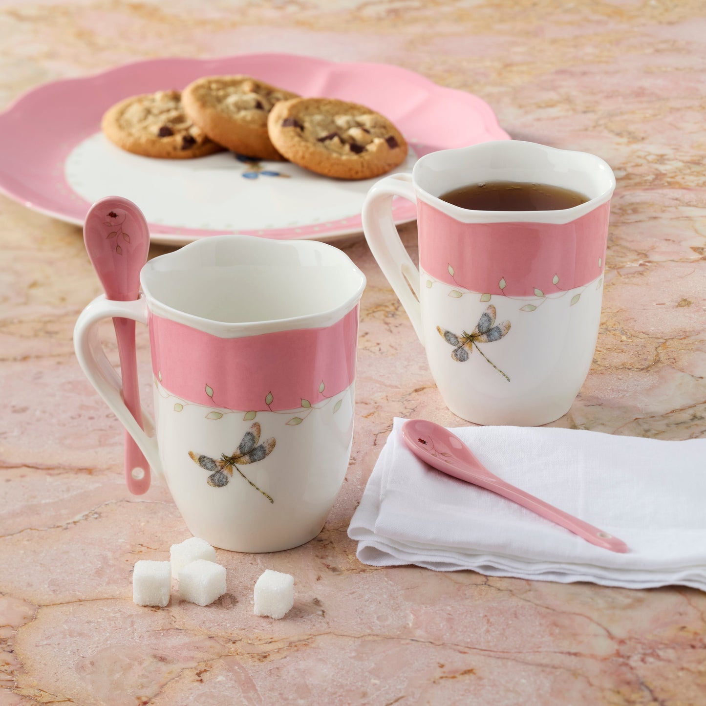 Butterfly Meadow Color Mugs With Spoons - Set of 8 VinylsBase