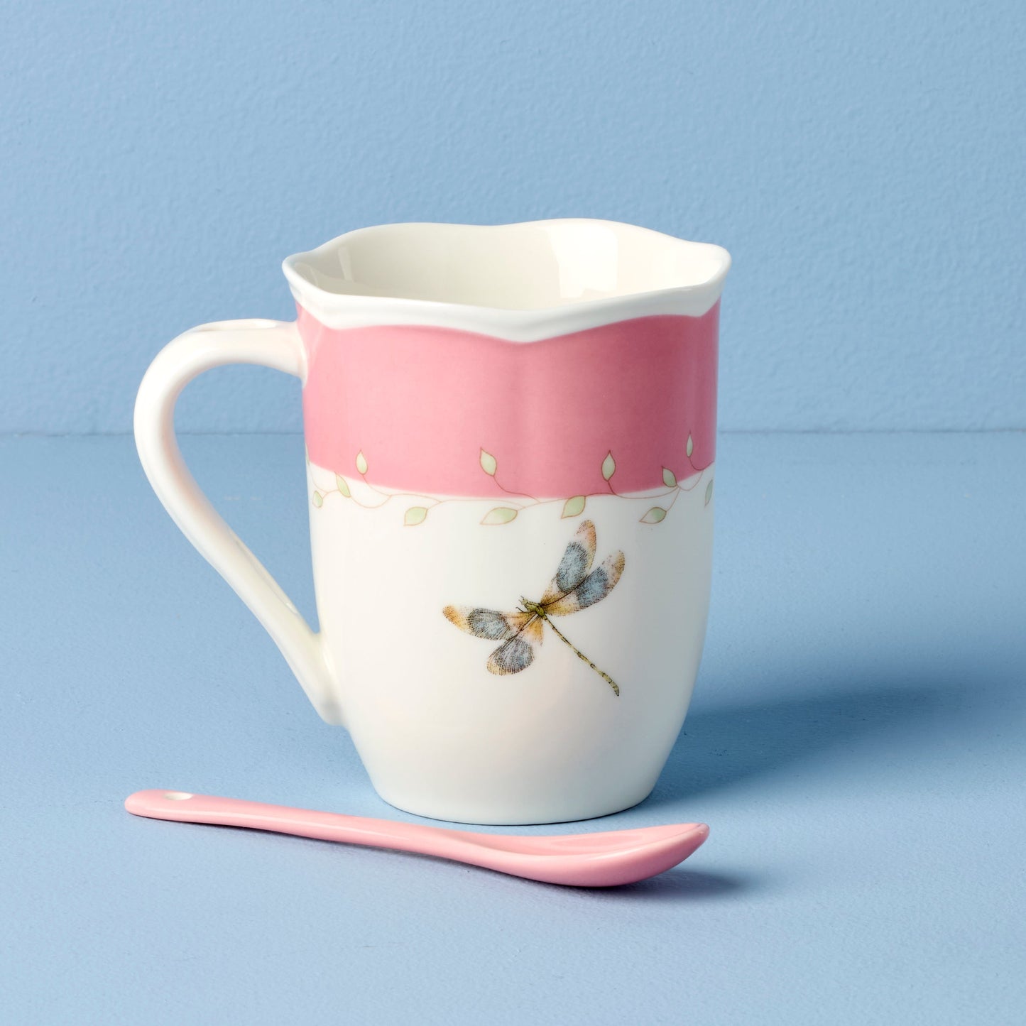 Butterfly Meadow Pink Mugs With Spoons - Set of 2 VinylsBase