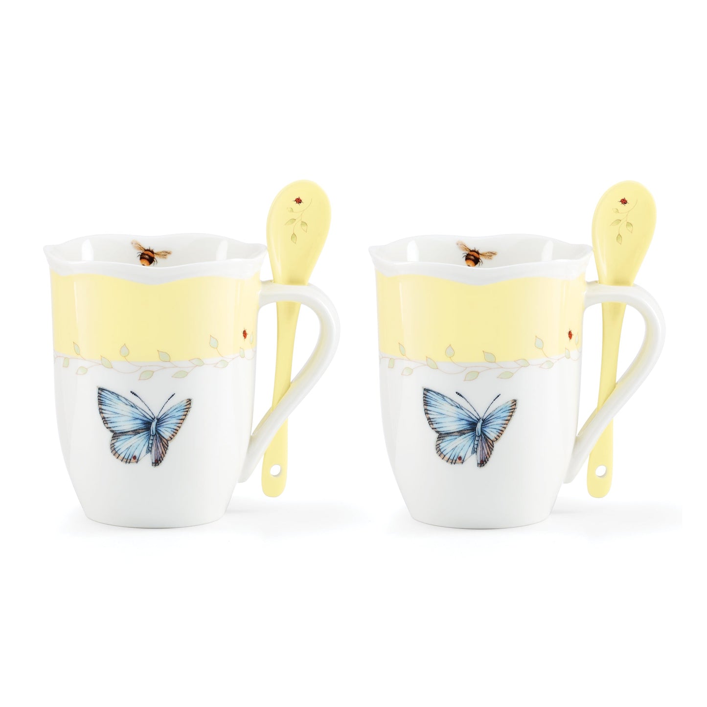 Butterfly Meadow Color Mugs With Spoons - Set of 8 VinylsBase