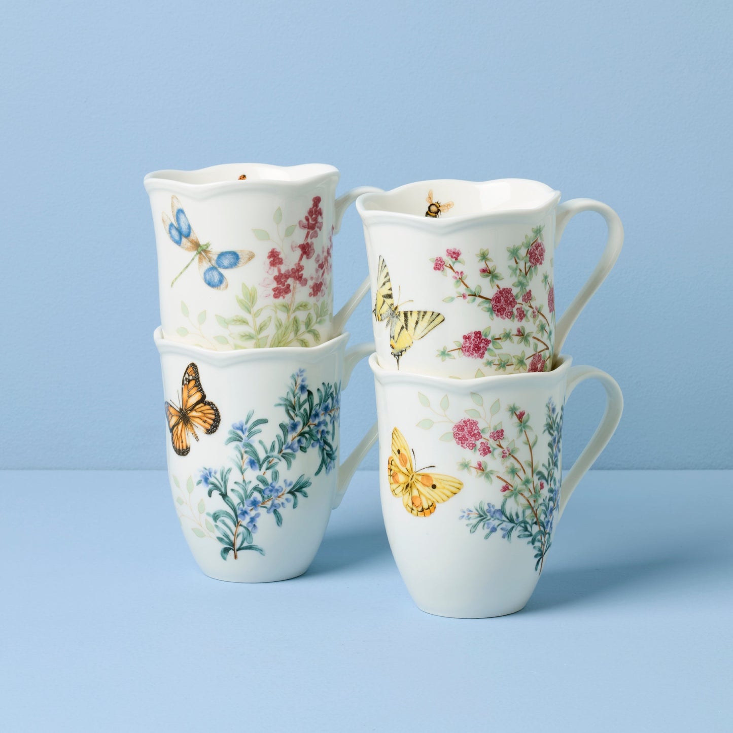 Butterfly Meadow Herbs Mugs - Set of 4 VinylsBase