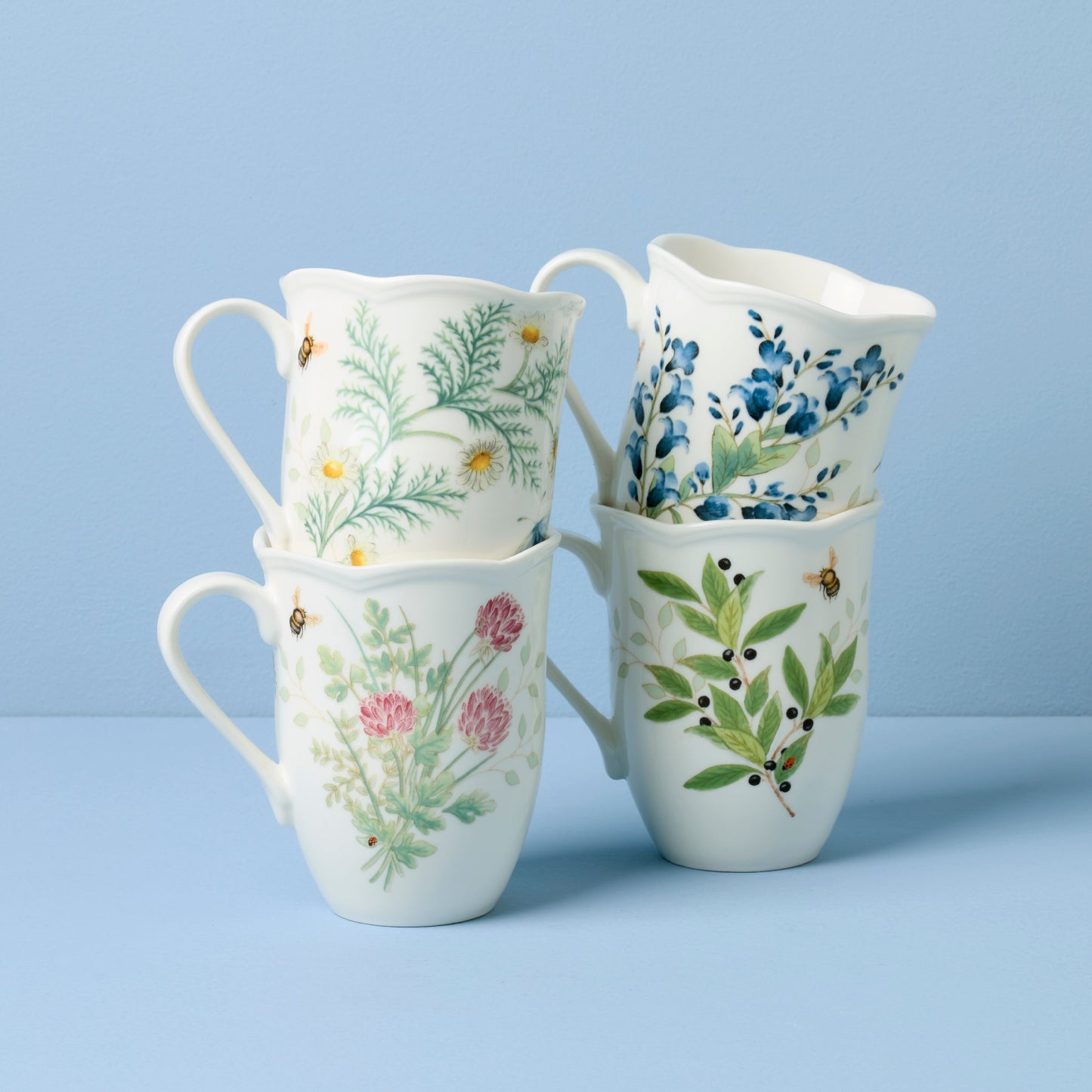 Butterfly Meadow Herbs Mugs - Set of 4 VinylsBase
