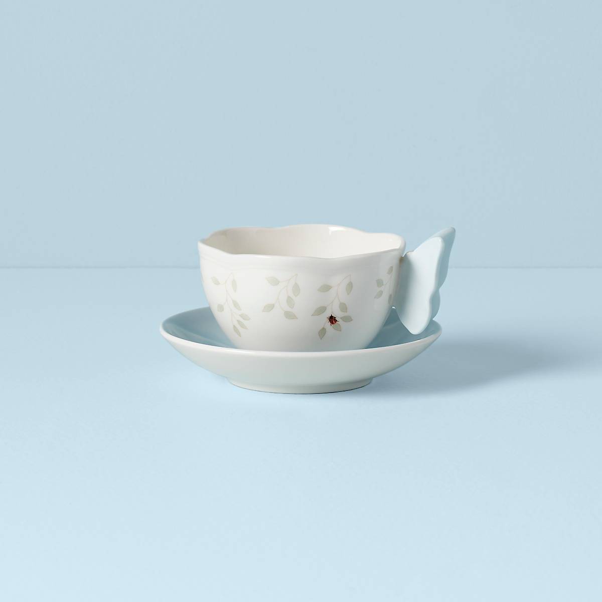 Butterfly Meadow Floral Blue Cup & Saucer VinylsBase