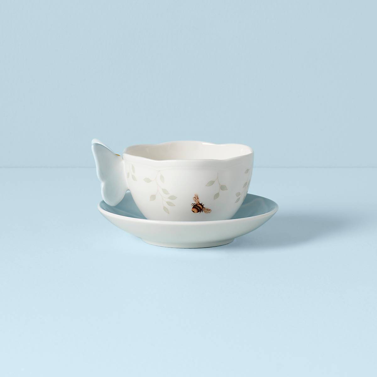 Butterfly Meadow Floral Blue Cup & Saucer VinylsBase