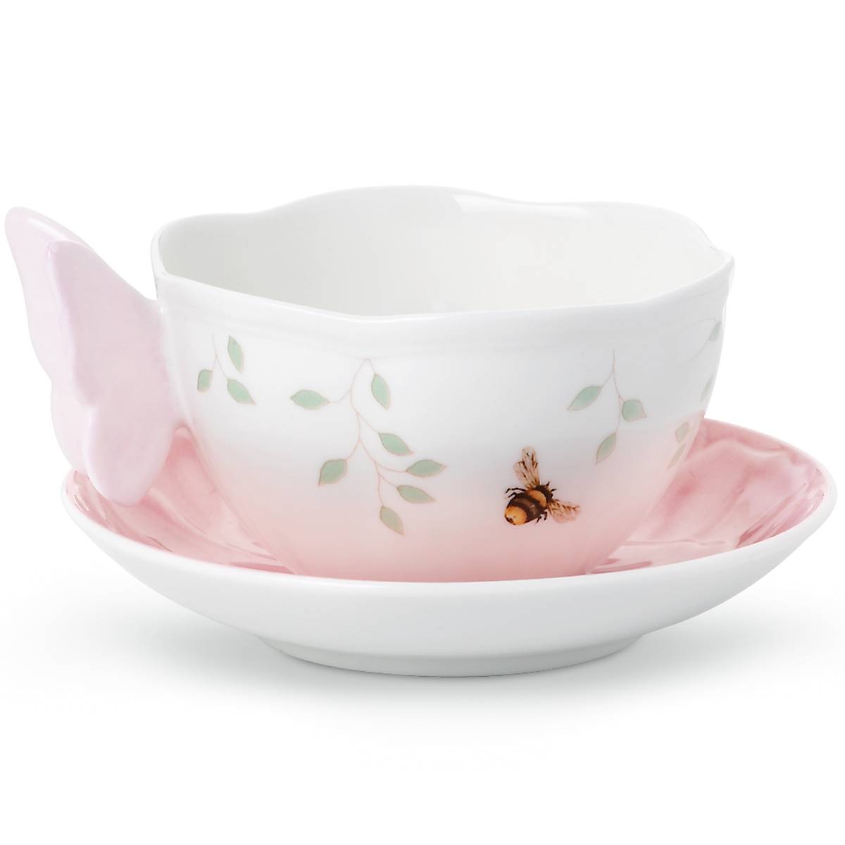 Butterfly Meadow Floral Pink Cup & Saucer VinylsBase