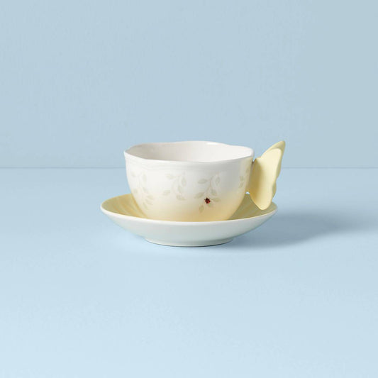 Butterfly Meadow Floral Yellow Cup & Saucer VinylsBase
