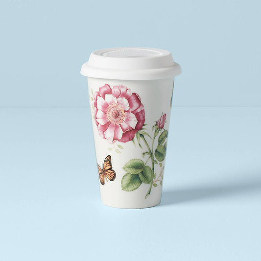 Butterfly Meadow Thermal Travel Mug VinylsBase