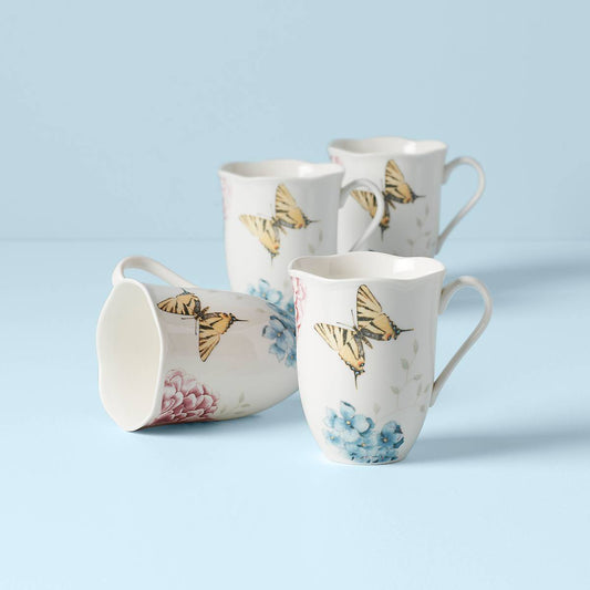Butterfly Meadow Hydrangea Mugs - Set of 4 VinylsBase