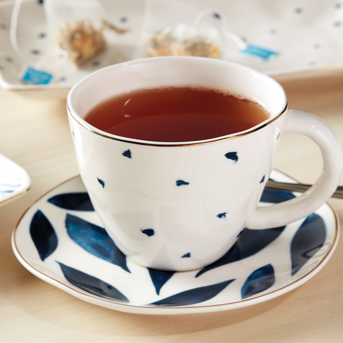 Blue Bay 4-Piece Teacup & Saucer Set VinylsBase