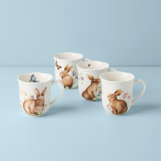 Butterfly Meadow Bunny Mugs - Set of 4 VinylsBase