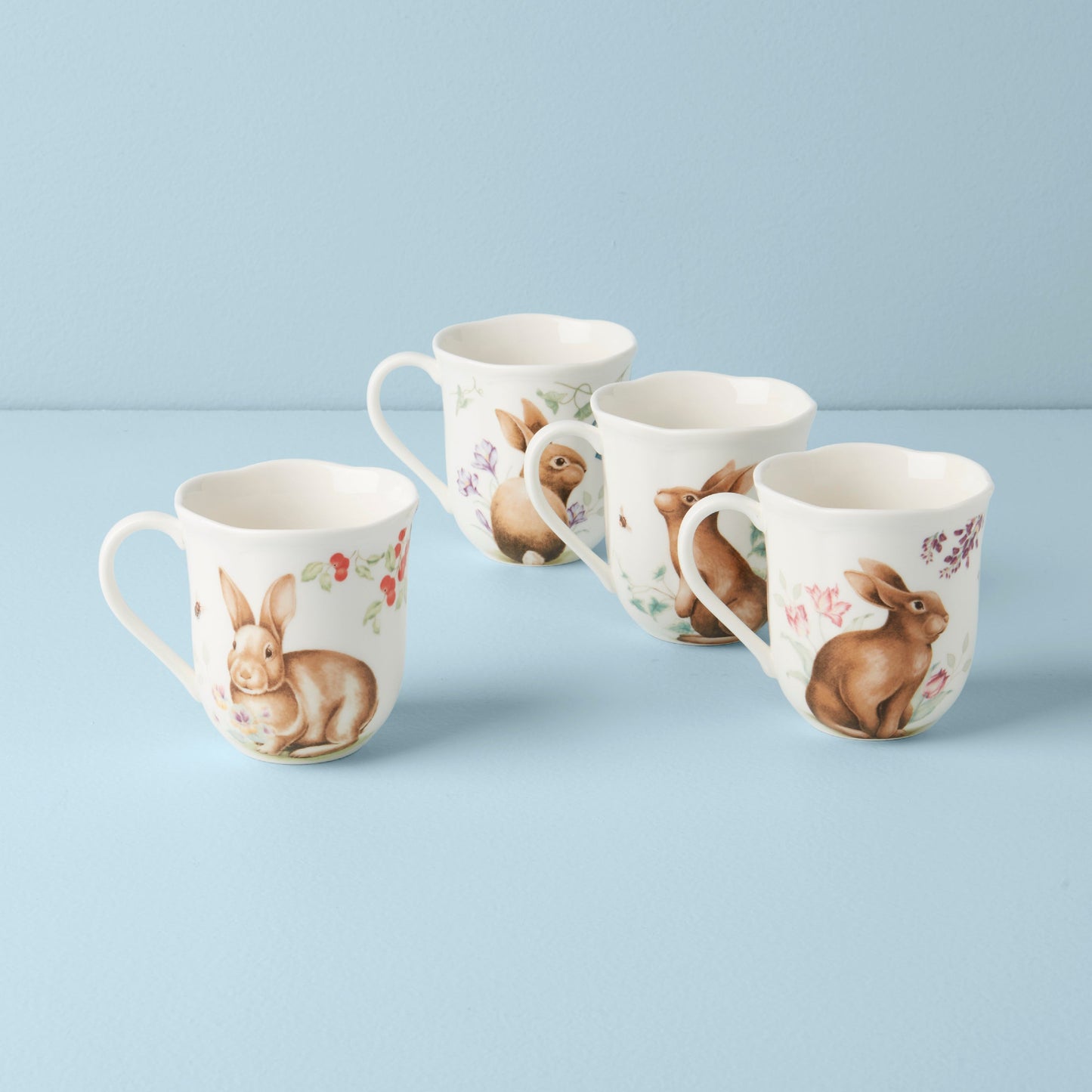 Butterfly Meadow Bunny Mugs - Set of 4 VinylsBase