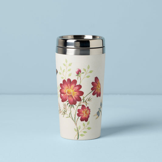 Butterfly Meadow Bamboo Travel Mug VinylsBase