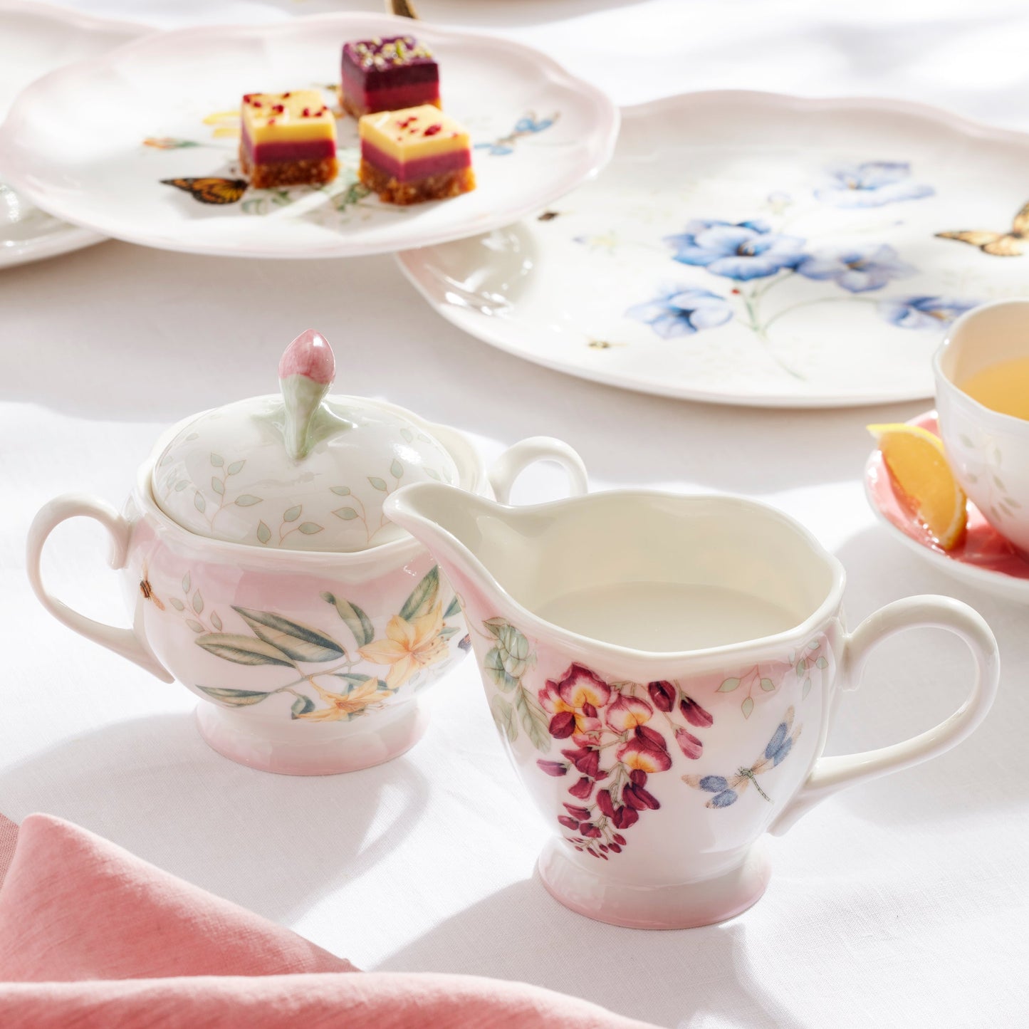 Butterfly Meadow Pink Ombre 5-Piece Tea Set VinylsBase