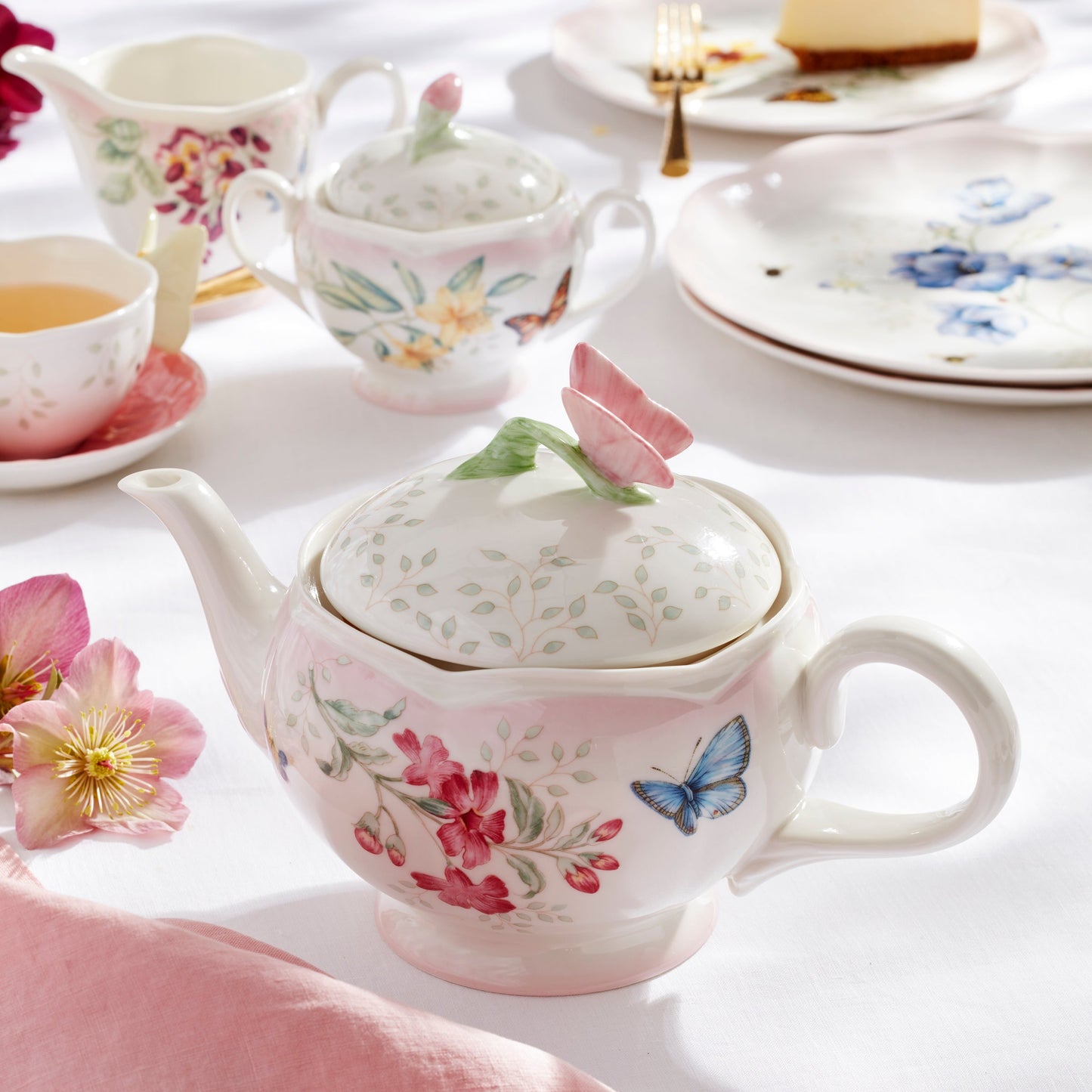 Butterfly Meadow Pink Ombre 5-Piece Tea Set VinylsBase