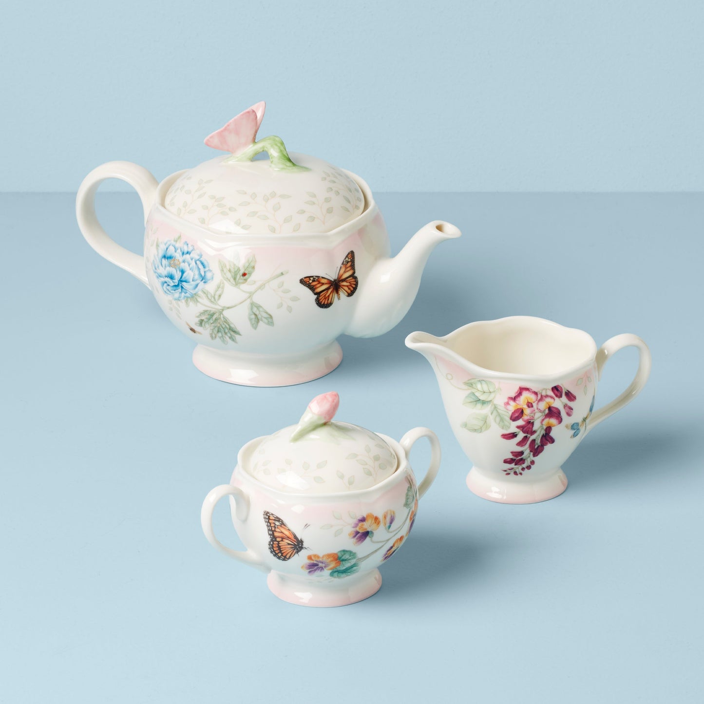 Butterfly Meadow Pink Ombre 5-Piece Tea Set VinylsBase