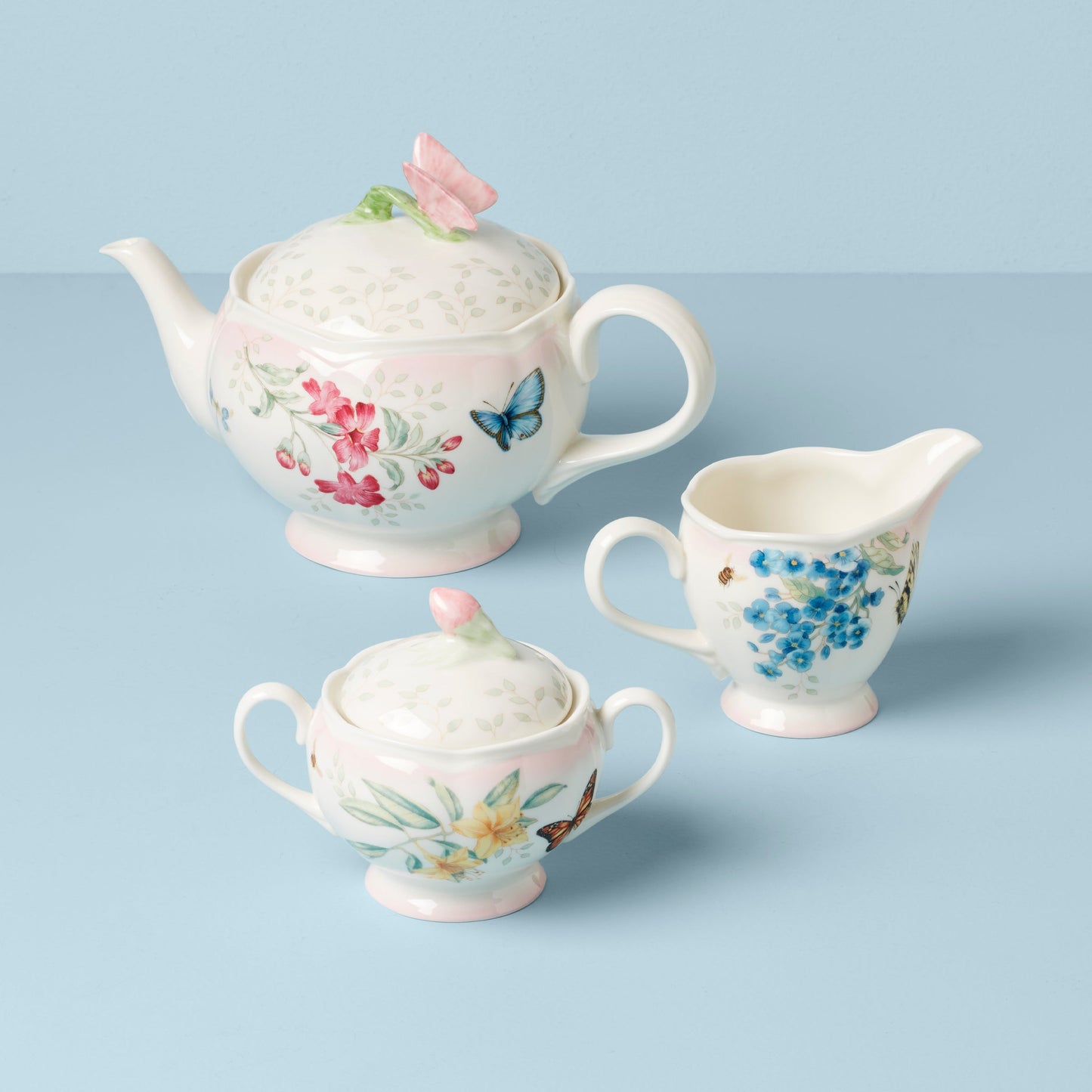 Butterfly Meadow Pink Ombre 5-Piece Tea Set VinylsBase