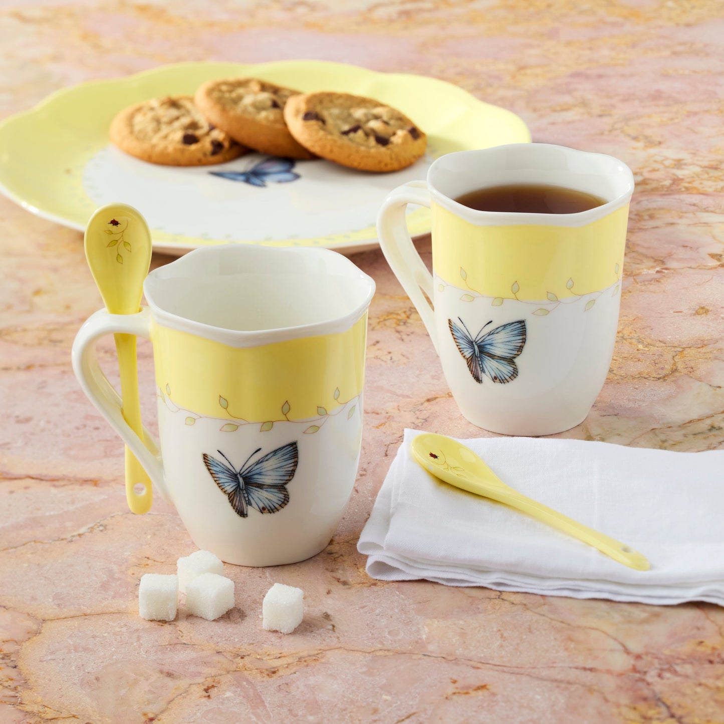 Butterfly Meadow Color Mugs With Spoons - Set of 8 VinylsBase