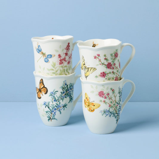 Butterfly Meadow Herbs Mugs - Set of 4 VinylsBase