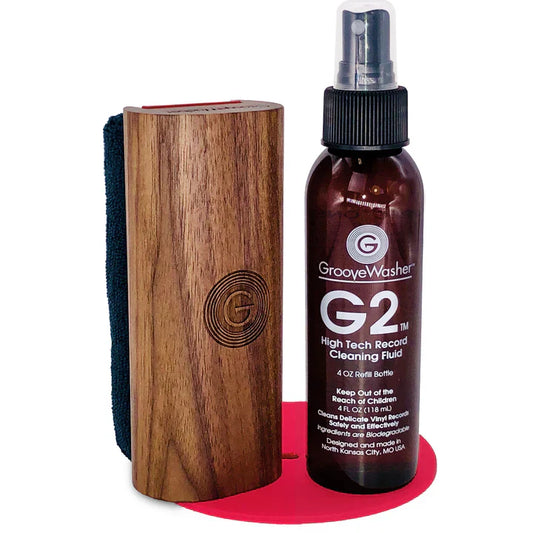 Walnut Record Cleaning Kit vinylsbase